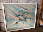 Abstract Schilderij Tod/Pastelkleuren met Witte Lijst, Ophalen of Verzenden