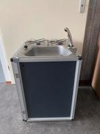 Compacte mobiele kitchenette met gaskookplaat en spoelbak, Ophalen, Zo goed als nieuw