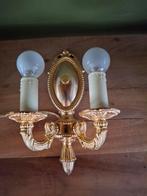 Vergulde dubbele wandlamp barok goud, Huis en Inrichting, Ophalen of Verzenden, Gebruikt