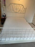 Ikea metalen bedframe 140x200 + lattenbodem, Huis en Inrichting, Slaapkamer | Bedden, Ophalen, Wit, 140 cm, Zo goed als nieuw