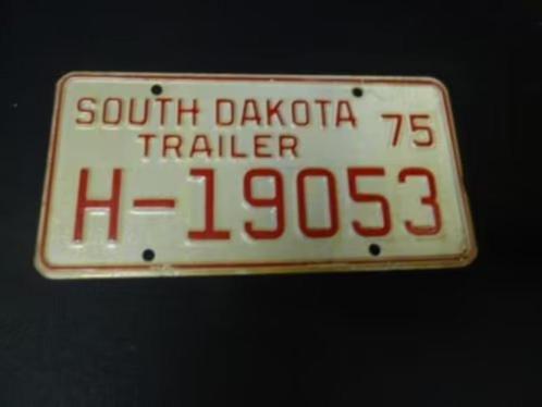 Kentekenplaat licenseplate South Dakota Trailer 1975 1 USA, Verzamelen, Automerken, Motoren en Formule 1, Gebruikt, Auto's, Verzenden