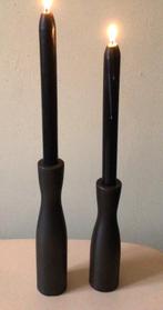 2 vintage Ikea kandelaars, gietijzer, Erika Pekkari, Gebruikt, Bruin, Ophalen of Verzenden, Metaal