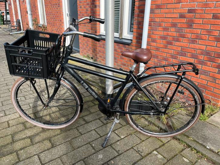 Jongens fiets met krat, Fietsen en Brommers, Fietsen | Heren | Herenfietsen, Gebruikt, Overige merken, Versnellingen, Ophalen