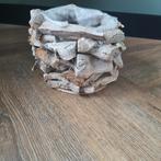 Leuk bloempotje van houtjes, Tuin en Terras, Ophalen, Overige materialen, Rond, Binnen