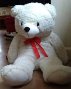 Grote witte teddybeer 90 cm, Verzamelen, Beren en Cherished Teddies, Ophalen of Verzenden, Zo goed als nieuw, Stoffen beer, Overige merken