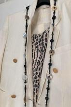 ✨Lange KETTING zwart/parelmoer etoile Anna Zélie Jewellery, Ophalen of Verzenden, Zo goed als nieuw, Zwart, Overige materialen