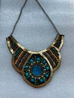 Blauwe feest Ketting, mooi ingelegde kralen, Overige materialen, Verstelbaar, Blauw, Nieuw
