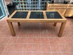 Eikenhouten eettafel met marmer blad, Ophalen, Gebruikt, 100 tot 150 cm, Eikenhout