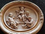 Medaillon Plaquette in met engelen/putti  reliëf vintage, Ophalen of Verzenden