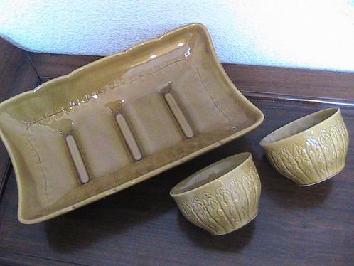 Gien asperge set, Huis en Inrichting, Keuken | Servies, Zo goed als nieuw, Overige typen, Effen, Keramiek, Ophalen of Verzenden