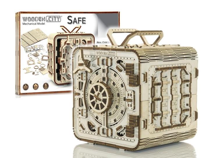 3D Houten Puzzel Kluis - DIY Wood Builds, Hobby en Vrije tijd, Denksport en Puzzels, Nieuw, Rubik's of 3D-puzzel, Minder dan 500 stukjes