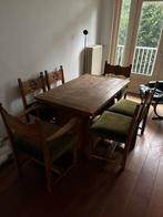 Kloostertafel met 6 stoelen, Huis en Inrichting, Tafels | Eettafels, Ophalen, Gebruikt, 100 tot 150 cm, Eikenhout