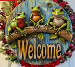 Welkombord raamhanger Kikkers, Ophalen of Verzenden, Nieuw