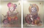 Baby (Bal) Krishna met boterpot - Goudfolie Poster, Verzamelen, Religie, Nieuw, Overige typen, Hindoeïsme, Verzenden