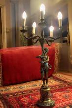 Grote tafellamp / staande lamp antiek barok engel beeld goud, Ophalen of Verzenden, Gebruikt, Overige materialen, Minder dan 50 cm