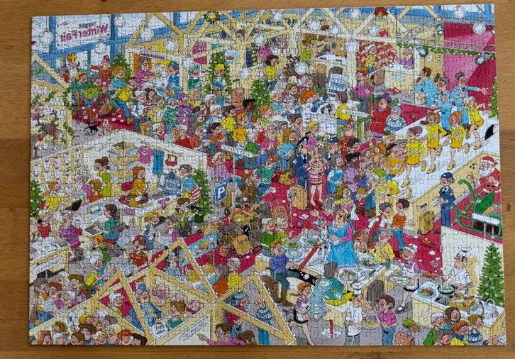 Jan van Haasteren Winterfair 1000 stukjes, Hobby en Vrije tijd, Denksport en Puzzels, Zo goed als nieuw, Legpuzzel, 500 t/m 1500 stukjes