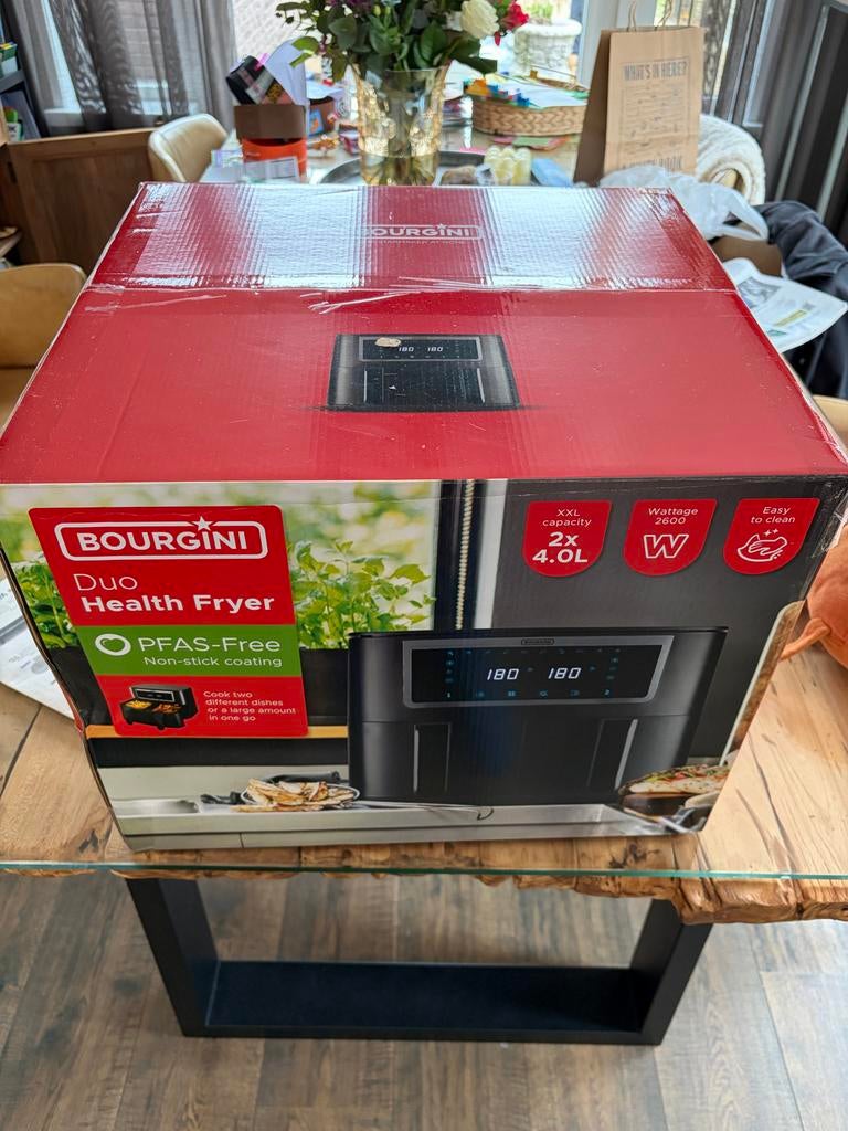 Bourgini Duo Health Fryer - Nieuw in doos - nieuwprijs €100, Ophalen of Verzenden, Nieuw, Airfryer XXL, 1500 gram of meer