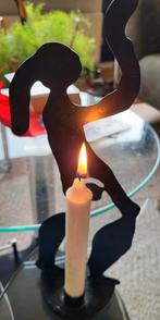 Zwart metalen kandelaar Ikea 1993 Anna  Everflund 34 cm. Hoo, Gebruikt, 25 tot 50 cm, Zwart, Ophalen of Verzenden