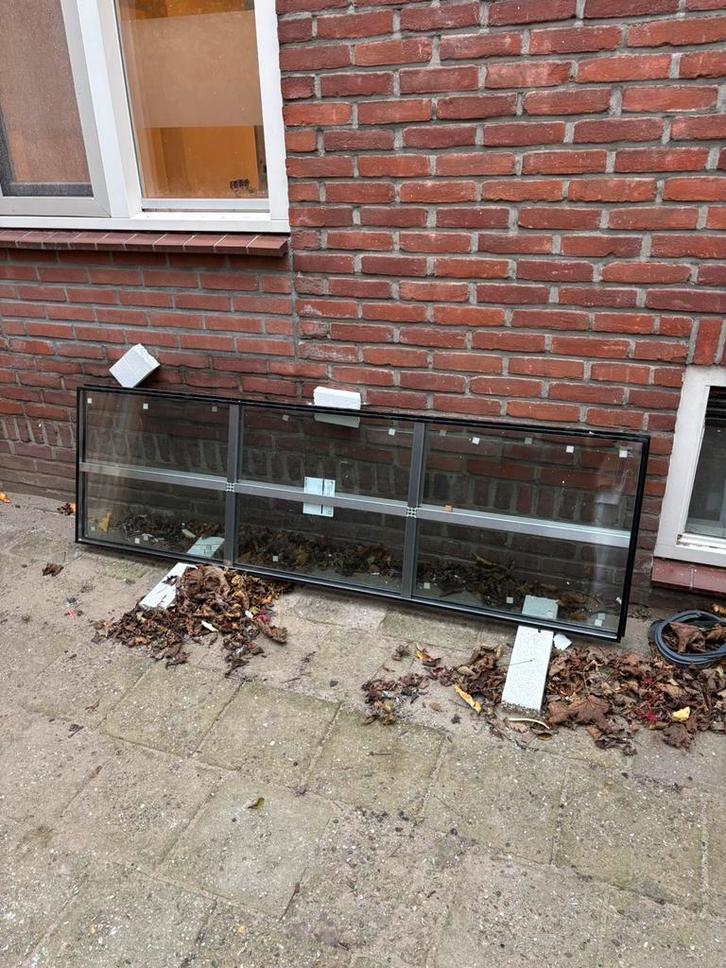 2x Dubbelglas met Wiener Sprossen/Roedes – nieuw 58x193cm, Doe-het-zelf en Verbouw, Glas en Ramen, Zo goed als nieuw, Gevelraam of Ruit