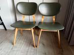 Retro groene stoelen, Huis en Inrichting, Ophalen of Verzenden, Gebruikt, Overige kleuren, Twee