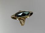 vintage gouden damesring met hematiet, Ophalen of Verzenden, Met edelsteen, Dame, Goud