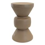 Bijzettafel louis metaal 30 cm taupe, Minder dan 55 cm, Metaal of Aluminium, Rond, Nieuw