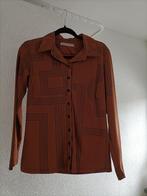 Bruine blouse met blauw/zwart print van Studio Anneloes, maa, Studio Anneloes, Bruin, Ophalen of Verzenden, Zo goed als nieuw