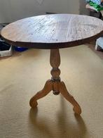 Oud teakhouten wijntafeltje, Huis en Inrichting, Ophalen, Gebruikt, Rond, 60 cm of meer
