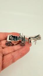 Hollmds zilveren miniatuur van paarden die koets trekt., Antiek en Kunst, Ophalen of Verzenden, Zilver
