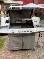 Gasbarbeque met bbq-rooster, trilplaat en el. draaispit, Tuin en Terras, Ophalen, Gebruikt