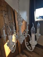 Witte Kroonluchter met 6 Armen, Ophalen, Zo goed als nieuw, Metaal, Klassiek