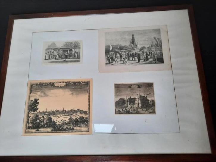 Oude Friese Etsen in Lijst, Antiek en Kunst, Kunst | Etsen en Gravures, Ophalen of Verzenden