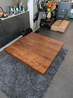 Koloniale Eiken Salontafel Indonesië 100x100, Huis en Inrichting, Ophalen, 50 tot 100 cm, Koloniaal, 50 tot 100 cm