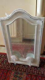 *** NIEUW WHITE WASH SPIEGEL MET KAARSENHOUDERS ***, Minder dan 50 cm, Nieuw, Ophalen of Verzenden, Minder dan 100 cm