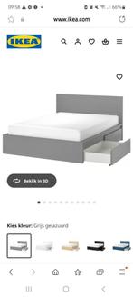 Ikea 1prs bed Malm grijs, Huis en Inrichting, Ophalen, Gebruikt, 90 cm, Eenpersoons