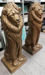Set van 2 prachtige terra cotta leeuwen 65 cm hoog, Huis en Inrichting, Woonaccessoires | Overige, Ophalen