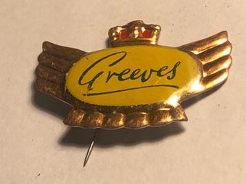 Metalen GREEVES MOTORFIETS Speld (Geel/Groen/Goudkleur). beschikbaar voor biedingen