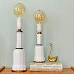 Soholm Heiberg LAMPEN vintage Deens Design porselein messing, Gebruikt, Ophalen of Verzenden, Minder dan 50 cm, Metaal