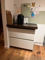 Keuken Ladenkast Hoogglans Wit/Bruin Blad, Huis en Inrichting, Kasten | Dressoirs, Ophalen, Kunststof, Gebruikt, 50 tot 100 cm