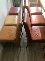 Stoelen leer, 6 kleuren van geel naar beige, Huis en Inrichting, Stoelen, Ophalen, Gebruikt, Overige kleuren, Leer