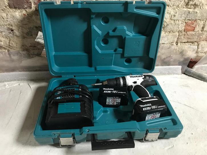 Makita DHP453SFE Klopboor-/Schroefmachine, 18V (draadloos), Doe-het-zelf en Verbouw, Gereedschap | Boormachines, Zo goed als nieuw