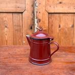 Pot emaille koffiepot bruin Ø 11 cm hoogte 15,5 cm origineel, Ophalen of Verzenden