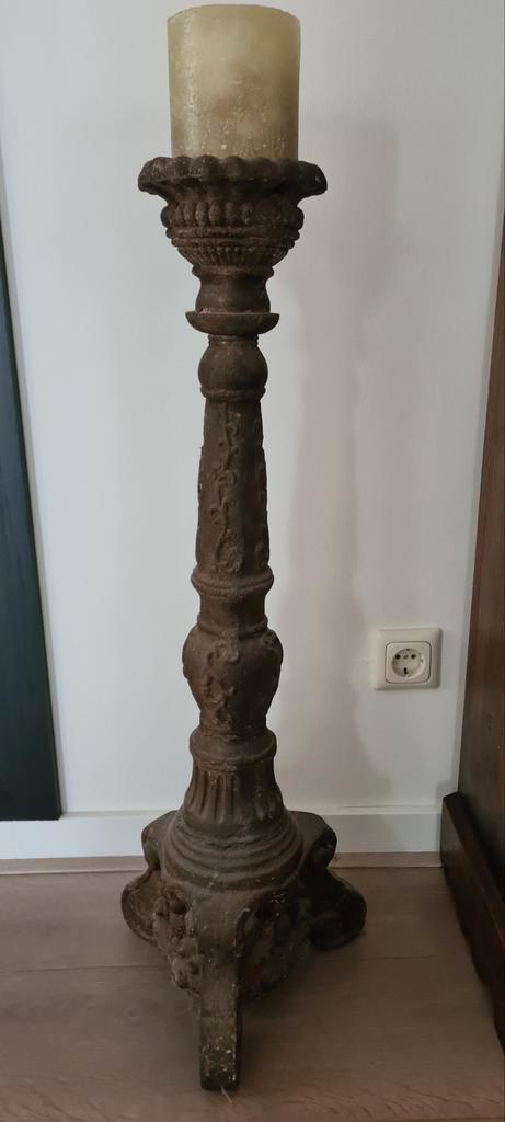 Antieke Gietijzeren Kandelaar - 80cm, Antiek en Kunst, Antiek | Kandelaars, Overige materialen, Ophalen of Verzenden
