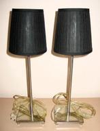 2 vintage Ikea RVS tafellampen met zwarte lampenkap, Ophalen of Verzenden, Zo goed als nieuw, Metaal, Minder dan 50 cm