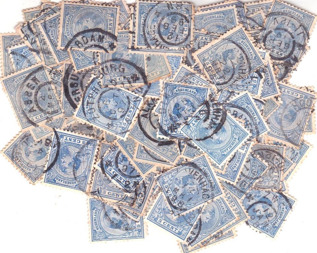 WILHELMINA  ZEGELS   1891 - 1894      100 STUKS, Postzegels en Munten, Postzegels | Nederland, Ophalen of Verzenden