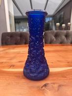 Skruf blauwe boomschors vaas, Blauw, Ophalen of Verzenden, Minder dan 50 cm, Glas