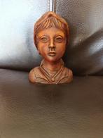 Borstbeeld vrouw persoon hoofddoek oorbellen Bruin 12 CM loo, Antiek en Kunst, Ophalen of Verzenden