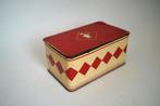 vintage Koektrommel  Blik - Bolletje  Revente Interdite rood, Verzamelen, Blikken, Ophalen of Verzenden, Gebruikt, Koek(jes), Bolletje