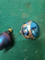 kerstballen blauw bewerkt  [a897], Ophalen of Verzenden