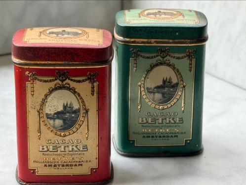 2 Zeldzame monsterblikjes Betke Cacao Amsterdam, Verzamelen, Blikken, Overige, Overige merken, Ophalen of Verzenden